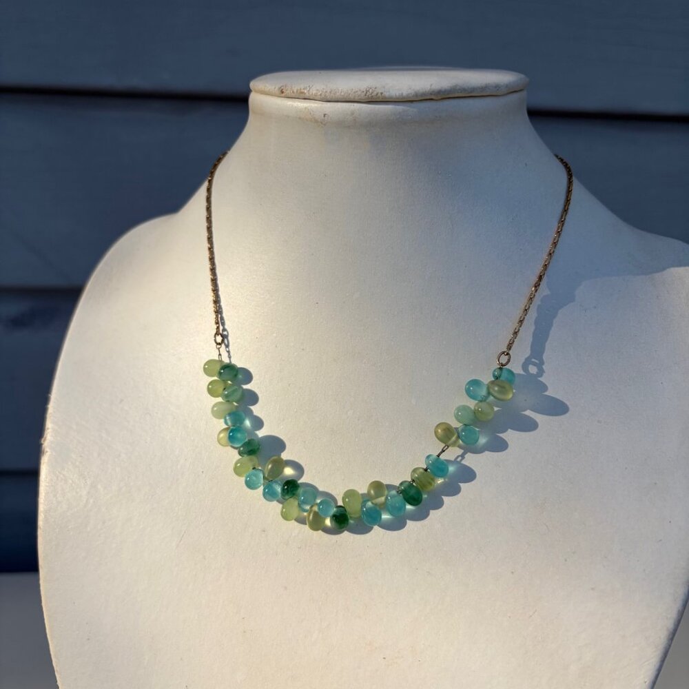 Vintage Monet Wisteria Lucite Bubble Necklace 16–19”
